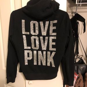 Sparkly Victoria’s Secret Love Pink Black Jacket